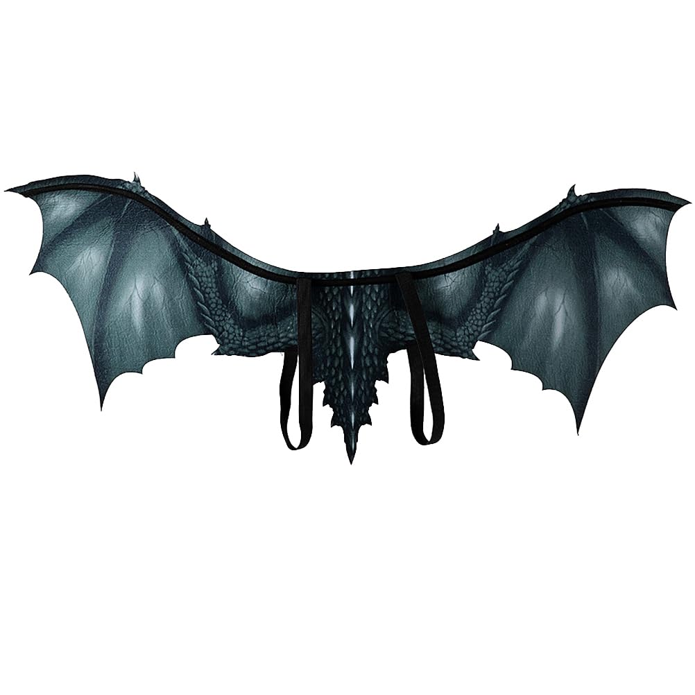 Amosfun Halloween Dragon Wings Dragon Cosplay Costume Accessory Non-woven Wings Prop for Adults (Black)