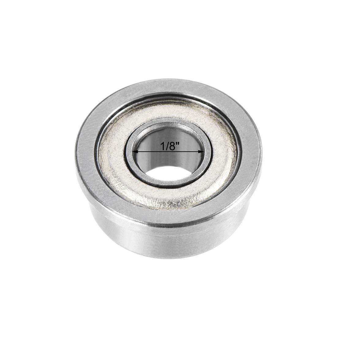 sourcing map FR2-5zz Flanged Ball Bearing 1/8"x5/16"x9/64" Double Shielded Chrome Steel Bearings 2pcs - Image 5