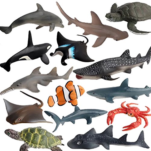 XZLIN Sea Ocean Animals Figure Toys Set,14Piece Sea Animals