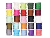 Mandala Crafts 1mm Jewelry Making Crafting Beading Macramé Waxed Cotton Cord Thread (25 Assorted Colors)
