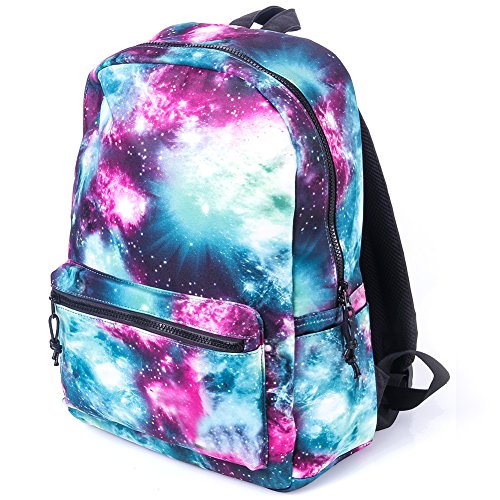 Galaxy school backpacks for girls boys green, daily stylish unise…
