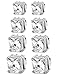 JOERICA 4 Pairs Stainless Steel Mens Womens Magnetic Stud Earrings Non Piercing Clip on CZ Earrings,4-7MM Silver-tone