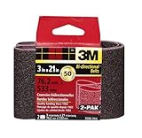 3M 9266NA Heavy Duty Power Sanding Belts - Coarse 50g, 3-Inch by 21-Inch 2-pack