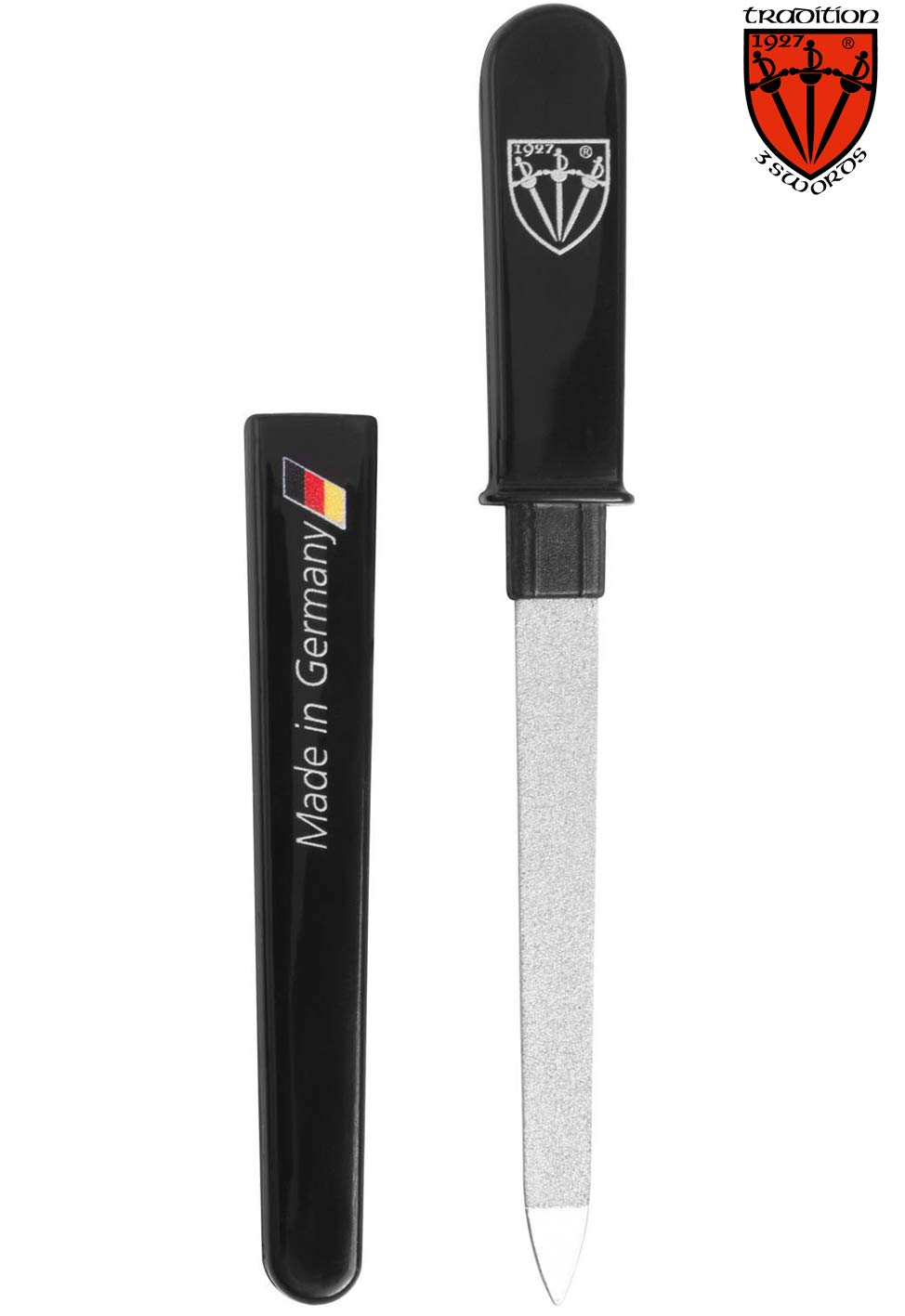 3 Swords Germany - brand quality double sided (fine & coarse) SAPPHIRE POCKET NAIL FILE manicure pedicure grooming for professional finger & toe nail care by 3 Swords, Made in Solingen Germany (82501) : Tweezers : Beauty
