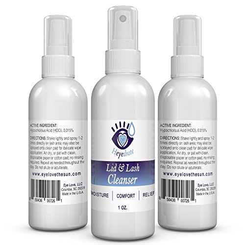 Hypochlorous Acid Eyelid and Eyelash Spray by Heyedrate, Promotes