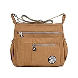 TianHengYi Womens Lightweight Nylon Cross-body Shoulder Bag Casual Messenger Bag with Zipper Pockets
