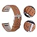 For Fitbit Charge 2 Band With Metal Clasp, Premium Soft Genuine Leather Wristband Strap Replacement Watch Band for Fitbit Charge 2 Smart Fitness Tracker Brown