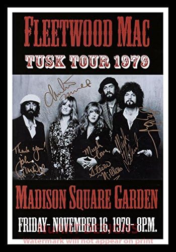 Framed Vintage Rock 'n' Roll Reproduction Poster "FLEETWOOD MAC - TUSK TOUR 1979, MADISON SQUARE GARDEN"; Poster size 12 x 18.