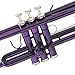 Mendini MTT-PL Purple Lacquer Brass Bb Trumpet + Tuner, Case, Stand, Mouthpiece, Pocketbook & More