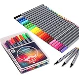 Plinrise Office Colored Fineliner Sketch Drawing Pen Fine Point Gel Ink Pen Ink Width 0.4mm 24 Colors