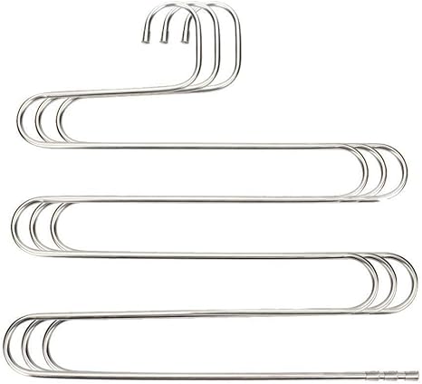 Amazon Co Jp Vaslon ズボンハンガー ステンレス鋼 多機能s型マジックハンガー 滑り止めハンガー 鋏 シートハンガー 3本組セット ホーム キッチン