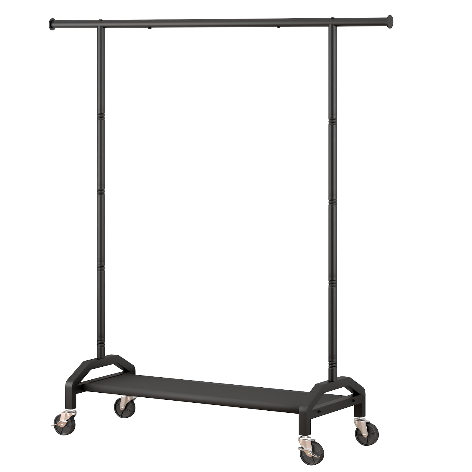 Photo 1 of Wiracks Clothes Rack Clothing Racks for Hanging Rolling Heavy Duty Coat Rack Drying Rack Clothing 180lbs Capacity 3" Industrial Wheels, 1" Pipe,Rolling Garment Rack Black