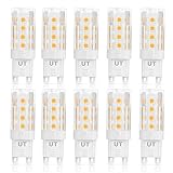 Ustellar 10 Pack G9 LED Bulb, 5W (50W Halogen Bulbs Equivalent), 340lm, 3000K Warm White ,Non-Dimmable G9 LED Light Bulb, AC 120V, 360° Beam Angle, G9 Base, Corn Light Bulb for Home Lighting