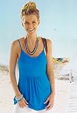 Women Viscose Spandex Spaghetti Strap Cami Tunic Knit Top