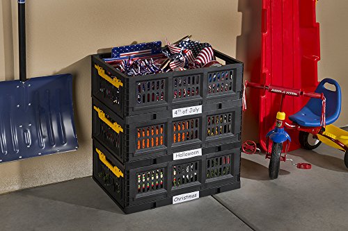 Stack-On FCB-2316 Collapsible Stackable Folding Crate, Black