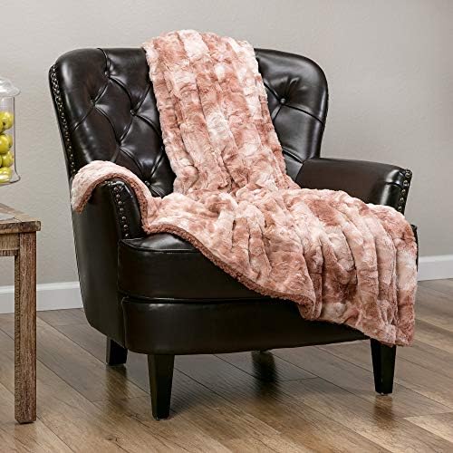 Chanasya Fuzzy Faux Fur Throw Blanket Light Weight Blanket for Bed