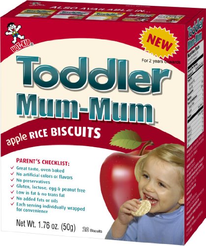 Hot-Kid Toddler Mum-Mum Rice Biscuits, 20 Pieces, Apple (Pack of 6)