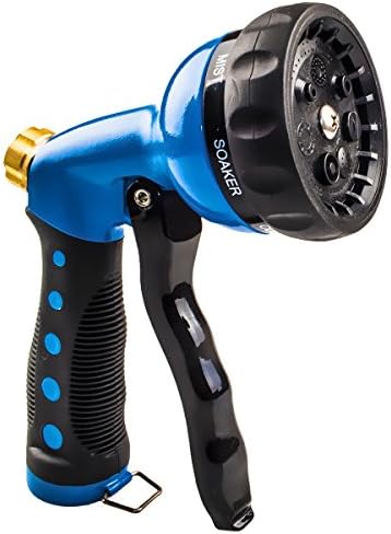 HOMWE Improved All Metal Garden Hose Spray Nozzle - Ideal for Washing Dogs, Pets and Car Wash (Full Metal)