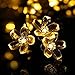 Solar String Lights 21ft - 50Leds Peach Blossom Solar Fairy Lights - LED Starry String Light Outdoor use for Home, Lawn, Wedding, Patio, Party and Holiday Decorations
