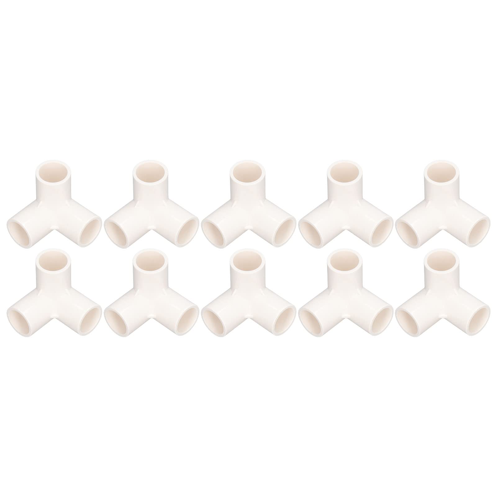 3 Way PVC Fittings 10PCS 3 Way Pipe Fittings PVC Plastic Tee Fitting Elbow Corner Connector 25mm Inner Diameter PVC Pipe Joint Tee Corner Fitting(White)