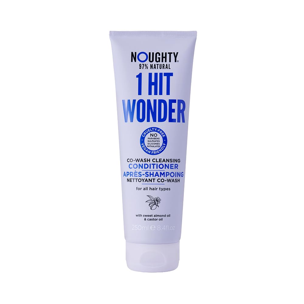 Noughty 1 Hit Wonder Cleansing Conditioner and Co-Wash with Sweet almond oil & castor oil, 97% Natural Sulphate Free Vegan Haircare, Non Foaming 2 in 1 Shampooing Conditioner (250ml)