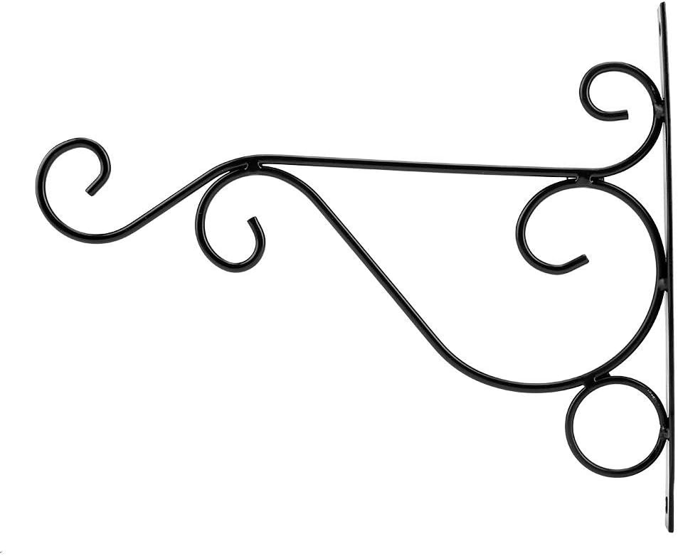 Regun Utility Plant Hanging Bracket - Iron Plant Hanger Wall Hanging Bracket Flower Hook for Home Garden Decoration 30 * 21cm(Black) - Image 3