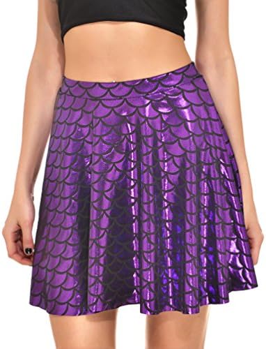 AISKLY Women's Casual skirt mermaid Elastic Waist Pleated skirts for girl, Yl-2008, X-Large
