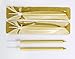 Astra Gourmet 12 Count Party Long Thin Metallic Birthday Candles in Holders for Birthday Cakes Decorations, Gold