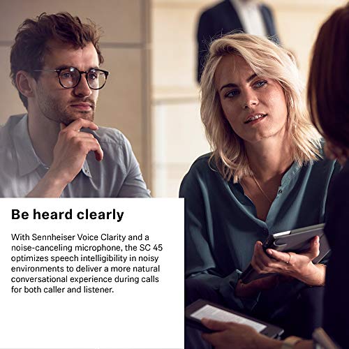 Sennheiser SC 45 (507082) - Single-Sided Business Headset | For Mobile Phone and Tablet | with HD Sound & Noise-Cancelling Microphone (Black)
