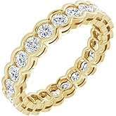 Sonia Jewels Solid 14k Yellow Gold 1 3/8 Cttw Diamond Eternity Ring Anniversary Stackable Wedding Band - Size 7 (Width = 1.2mm)