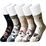 IMAXSELL 5 Pairs Women's Novelty Funky Pet Animal Print Pattern Casual Comfortable Cartoon Cotton Crew Socks