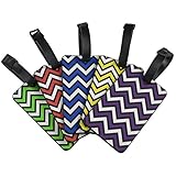 Oliveland Chevron Design Set of 5 Luggage Tags Zigzag Luggage Tag