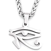 Gungneer African Jewelry Egypt Horus Eye Cut Pendant For Men Women Stainless Steel Chain Amulet Health Protection Accessory