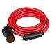 TNP Car Cigarette Lighter Extension Cord (10ft) - 12 Volt Extension Cord with Cigarette Lighter Plug - 18AWG Male to Female Socket Extender Cable for Car Charger, Tire Inflators, Vacuum (Red)