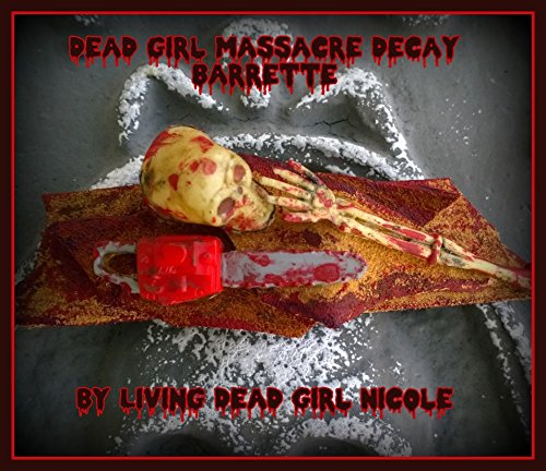 Hair Barrette: Dead Girl Massacre Decay - Leatherface At Work - Horror Movie Halloween Chainsaw Skeleton Bloody Gore Handmade Accessory