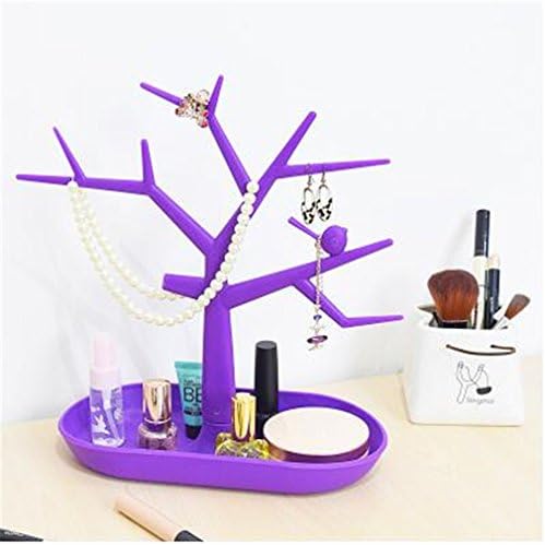 storage rack jewelry organizer plastic storage shelving hanger for keys earring display shelf purple
