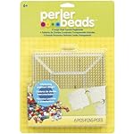 Perler Beads 80-22666 Clear Square Pegboard Set, 4 Pieces