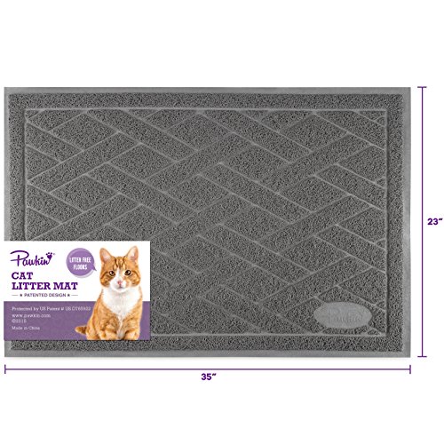 Pawkin Cat Litter Mat, Patented Design with Litter Lock Mesh, Extra