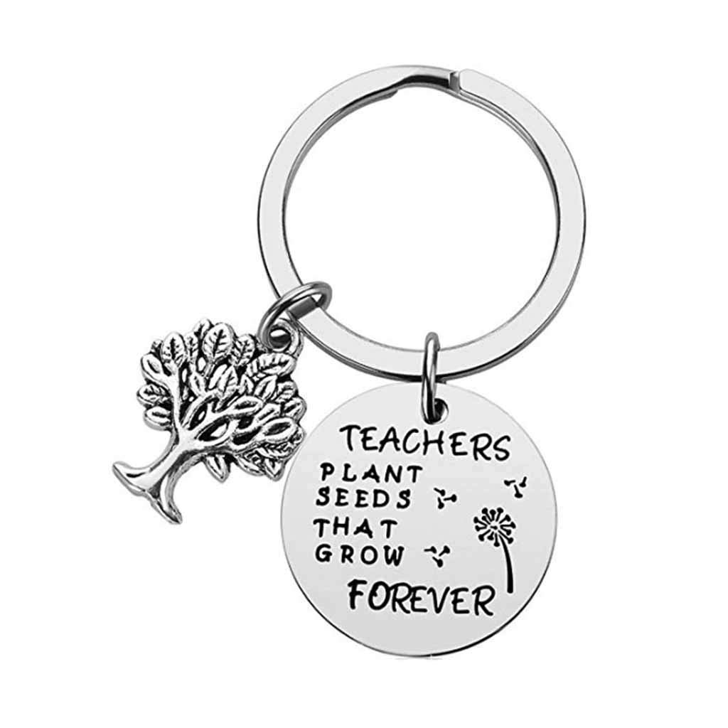 CERSLIMO Teacher Gifts Keyring Gifts for Male Teachers Plant Seeds That Grow Forever Keychian Birthday Gifts for Women Men Teachers