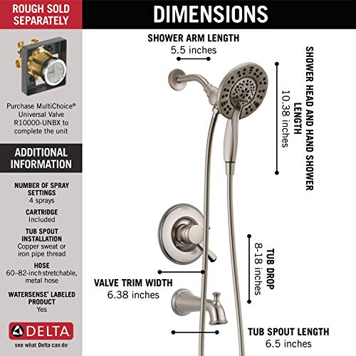 Delta Faucet Linden 17 Series DualFunction Tub and Shower Trim Kit