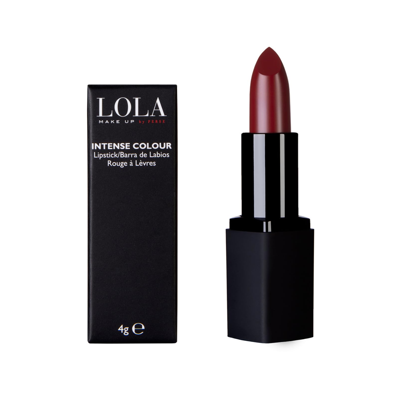 LOLA Make Up by Perse Intense Colour Lipstick – Glossy Finish, Full Coverage, Ultra-Rich Pigments, Creamy Hydrating Formula, Infused With Vitamins E & C, Vegan & Cruelty-Free – 010-Suculent Plum