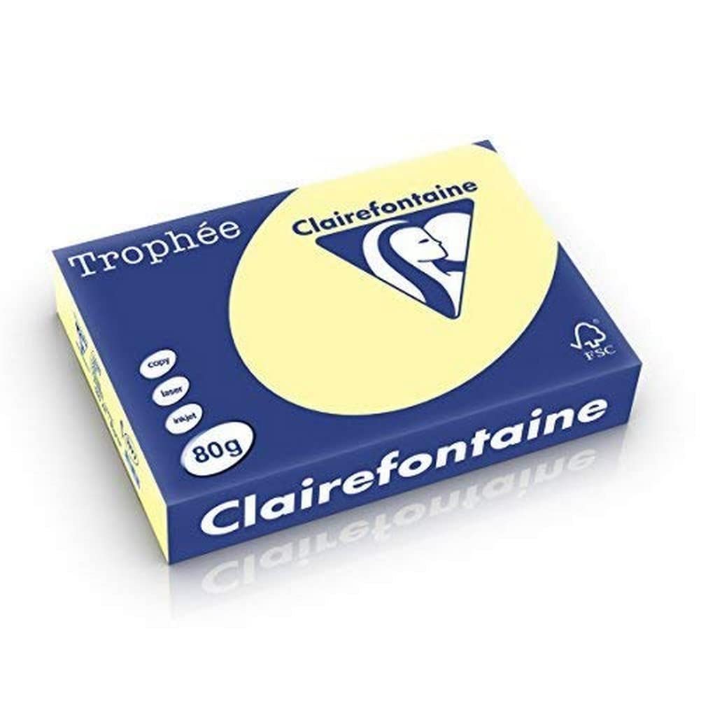 Clairefontaine Trophee Colours Paper 80gsm Ream-wrapped A4 Canary Ref 1977 [500 Sheets]
