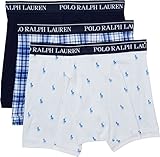 Polo Ralph Lauren Classic Cotton Boxer Brief 3-Pack, L, White/Check/Navy