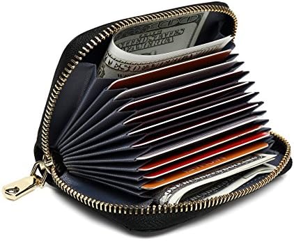 RFID Blocking Wallet,Pomoda Genuine Leather Credit Card Case Holder(Black)