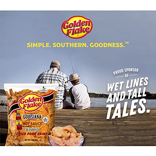 Golden Flake Pork Rinds, Louisiana Hot Sauce Keto Friendly Snack with