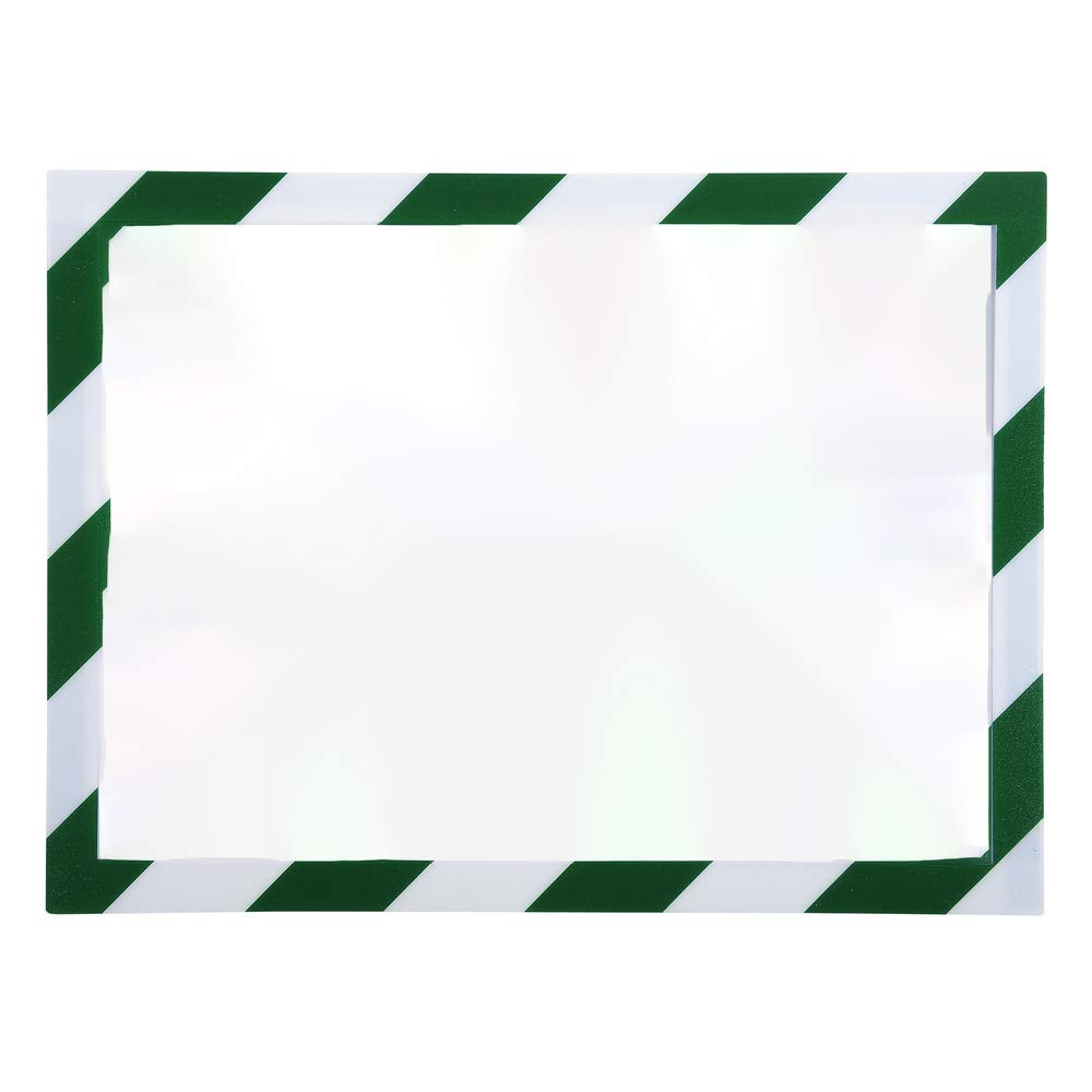 Exacompta - Ref 39207E - Magnetic Wall Display Pocket - Suitable for A4 Documents, 3 Magnetic Sides & 1 Open Side for Insertion, Ideal for Notes & Posters - White & Green