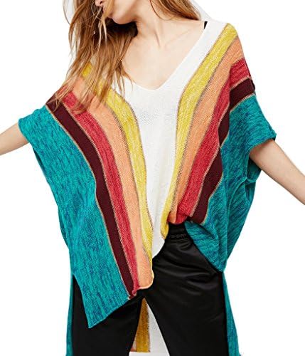 Elegeet Women's Rainbow Print Knit Beachwear Coverup Dress Tops
