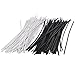 Sunmns 200 Piece Metallic Twist Cable Cord Wire Ties Reusable Fastening (6 Inch, Black and White)