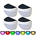 HUANLEMAI Solar Powered Fence Post Lights Outdoor RGB LED Garden Security Light Wall Mount Decorative Deck Lighting for Porch Pathway Yard Patio Stairway Party Decoration (7 Colors Change, 4 Packs)