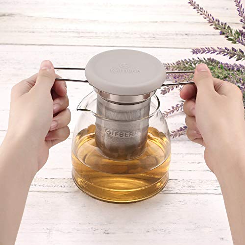 Gifbera Stainless Steel Tea Infuser Extra Fine Mesh Strainer with Large Capacity & Perfect Size Double Handles - Fits Standard Cups Mugs Teapots (Long-Handled) - Thumbnail 4